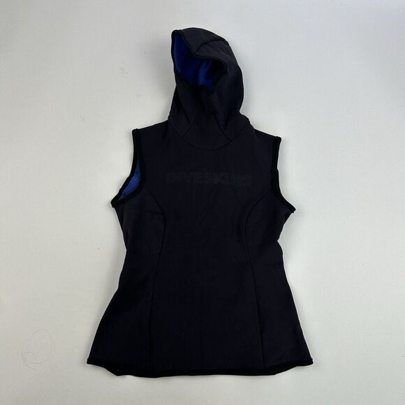 VTG Diveskins by Oztex Black Hooded Dive Vest Top Scuba Women's Size Small S - Picture 2 of 12
